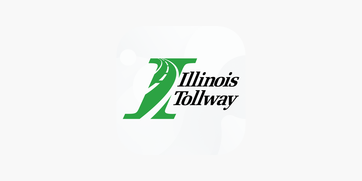 Illinois Tollway logo with green road graphic
