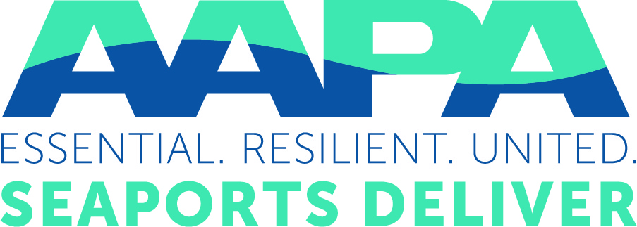 AAPA logo with tagline Essential. Resilient. United. Seaports Deliver