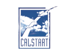 CALSTART logo with stylized blue jet and sky inside a rectangular frame