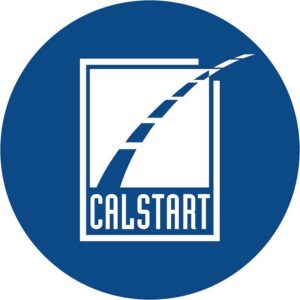 CALSTART logo with road graphic in a blue circle
