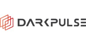 DarkPulse logo with red layered diamond emblem and gray wordmark