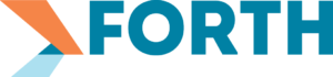 Forth Mobility logo with orange and teal arrow mark