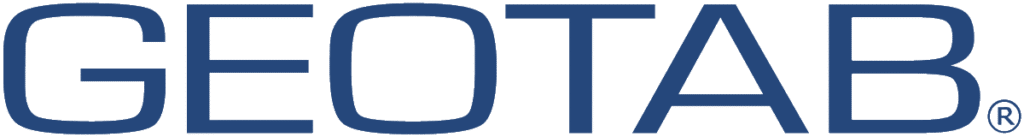 Geotab logo in dark blue lettering