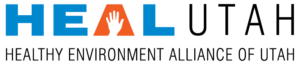 HEAL Utah logo, Healthy Environment Alliance of Utah, with hand icon