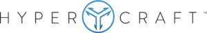 Hypercraft logo with blue trident-style emblem in a circle