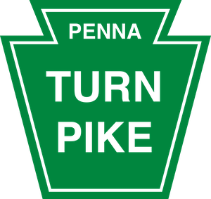 Pennsylvania Turnpike logo in green keystone shape