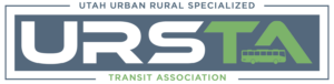 Utah Urban Rural Specialized Transit Association (URSTA) logo with a bus graphic
