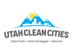 Utah Clean Cities logo with mountains, sun, and skyline; tagline Clean Fuels, Clean Strategies, Clean Air