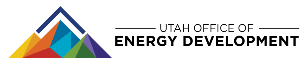 Utah Office of Energy Development logo with a colorful triangular mountain icon