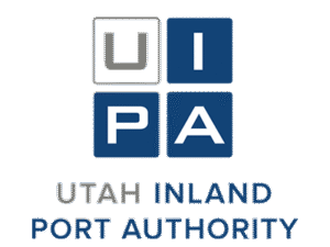 Utah Inland Port Authority logo with a blue UIPA tile monogram