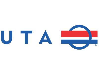 Utah Transit Authority (UTA) logo with red, white, and blue emblem