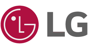 LG Electronics logo with red circular face emblem