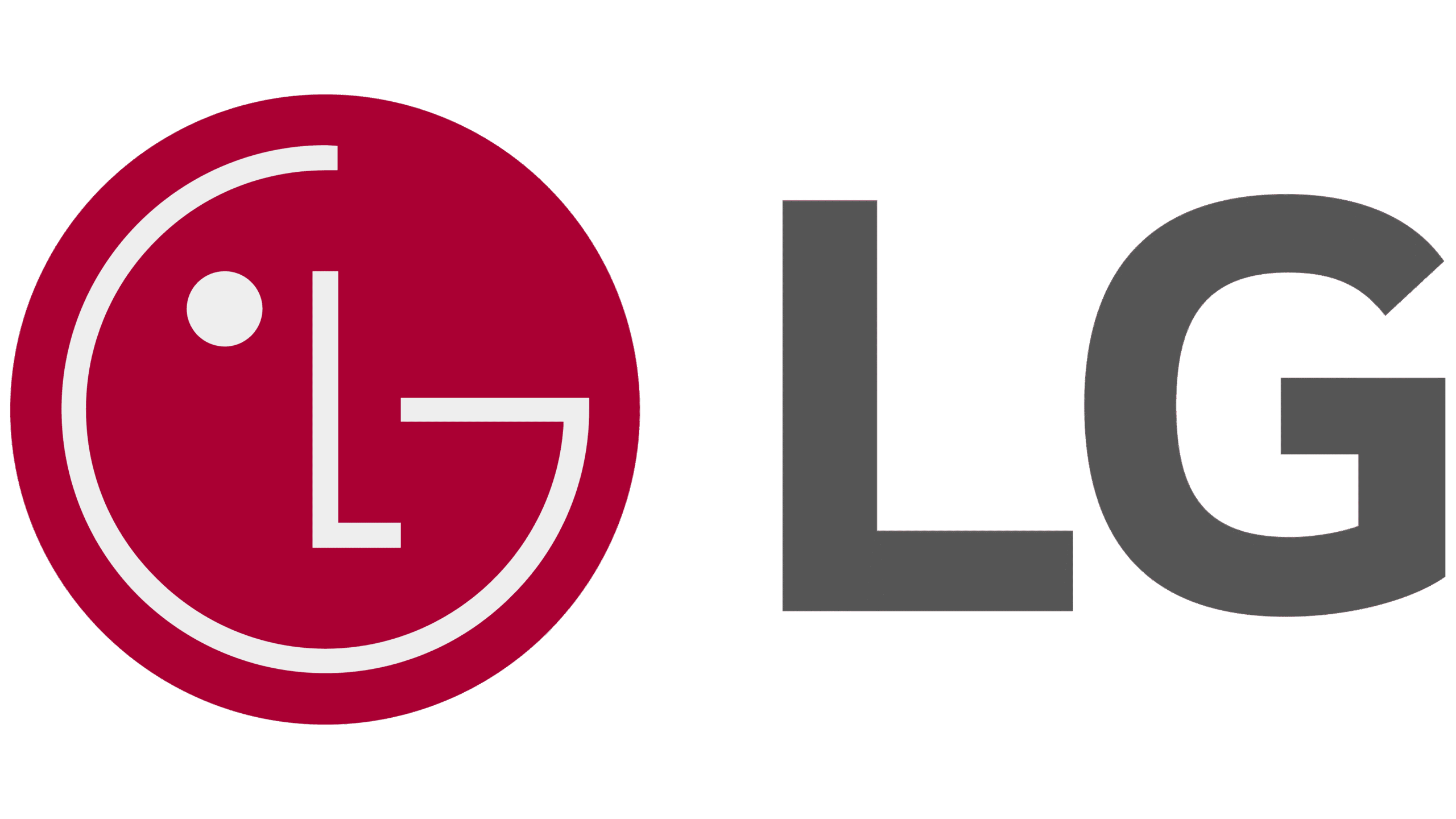 LG Electronics logo with red circular face emblem