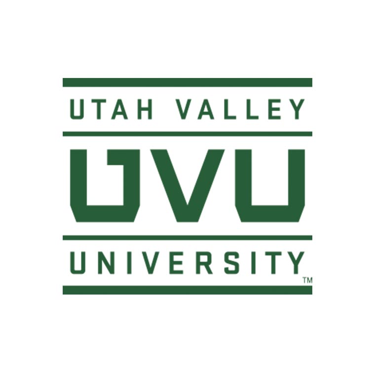 Utah Valley University (UVU) logo in green